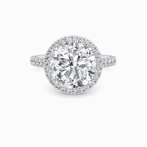 Round Brilliant Cut Lab Diamond Halo Engagement Ring (Cathedral) (0.50ct+)