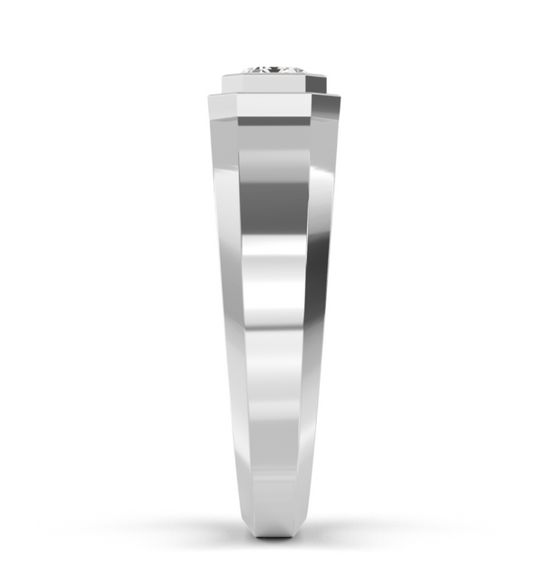 Lab Grown Bezel Set Emerald Cut Diamond Wedding Ring