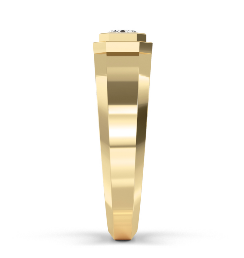 Lab Grown Bezel Set Emerald Cut Diamond Wedding Ring