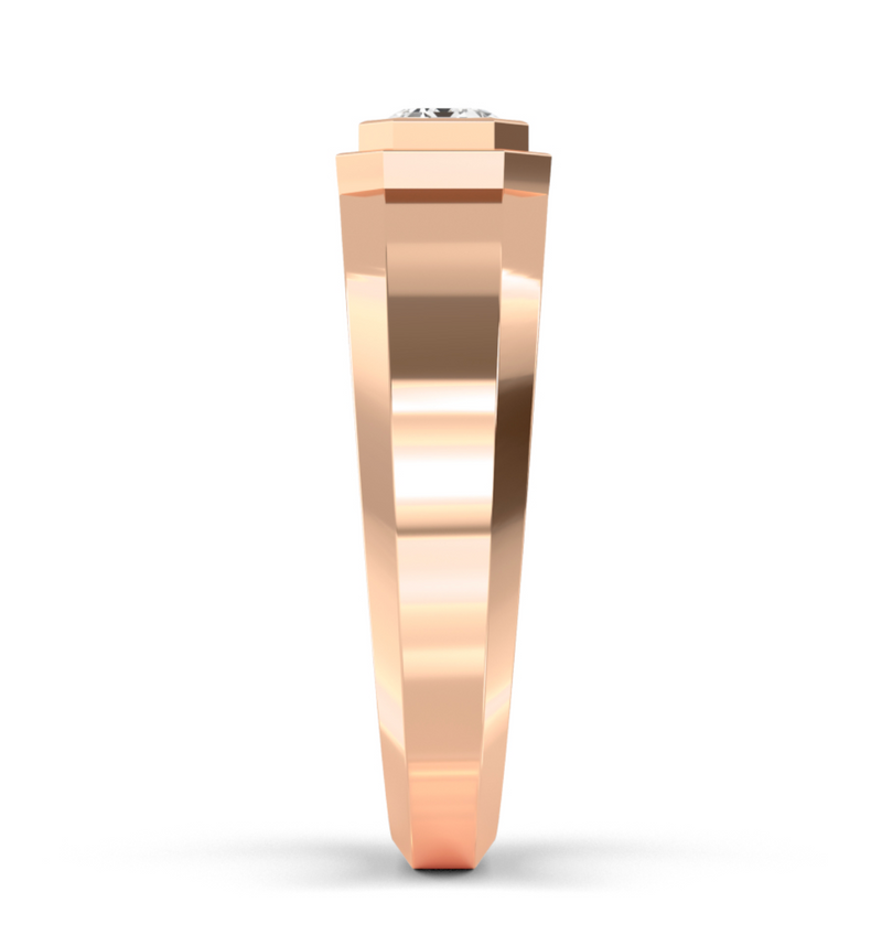 Lab Grown Bezel Set Emerald Cut Diamond Wedding Ring