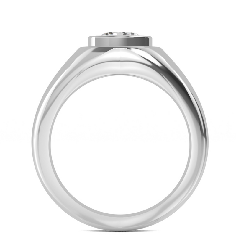 Lab Grown Bezel Set Cushion Cut Diamond Wedding Ring