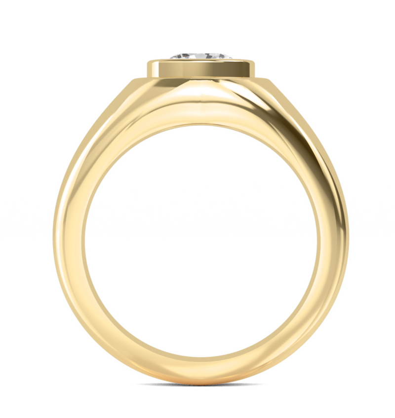 Lab Grown Bezel Set Cushion Cut Diamond Wedding Ring