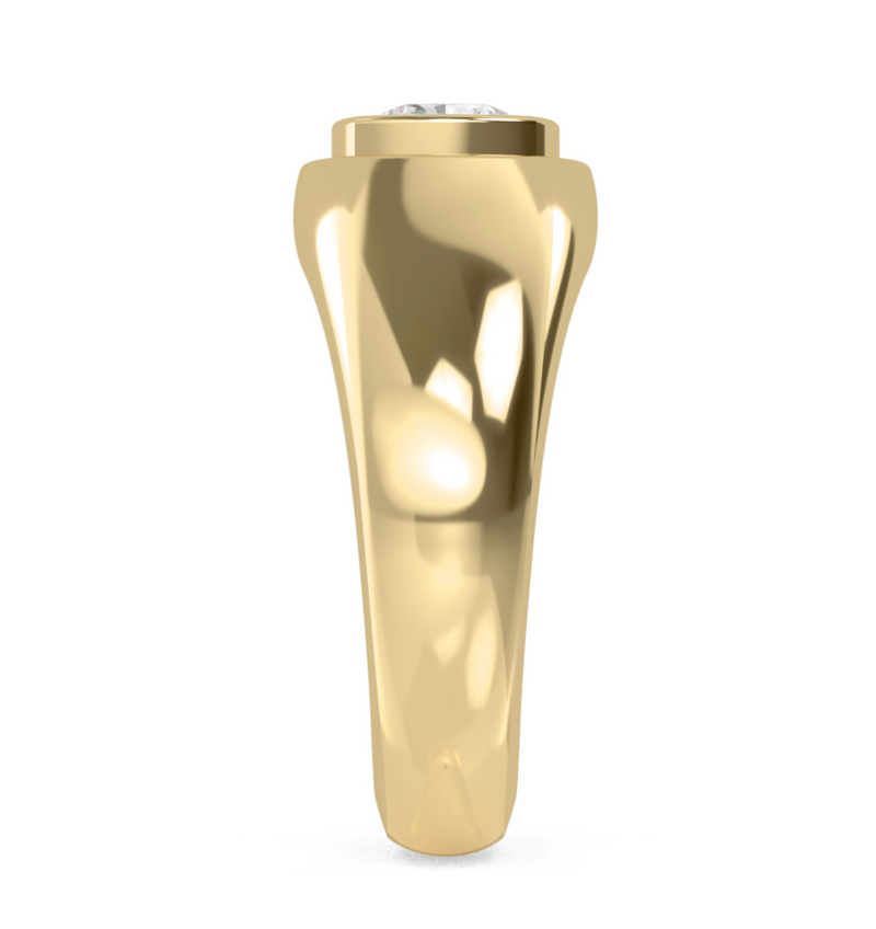 Lab Grown Bezel Set Cushion Cut Diamond Wedding Ring