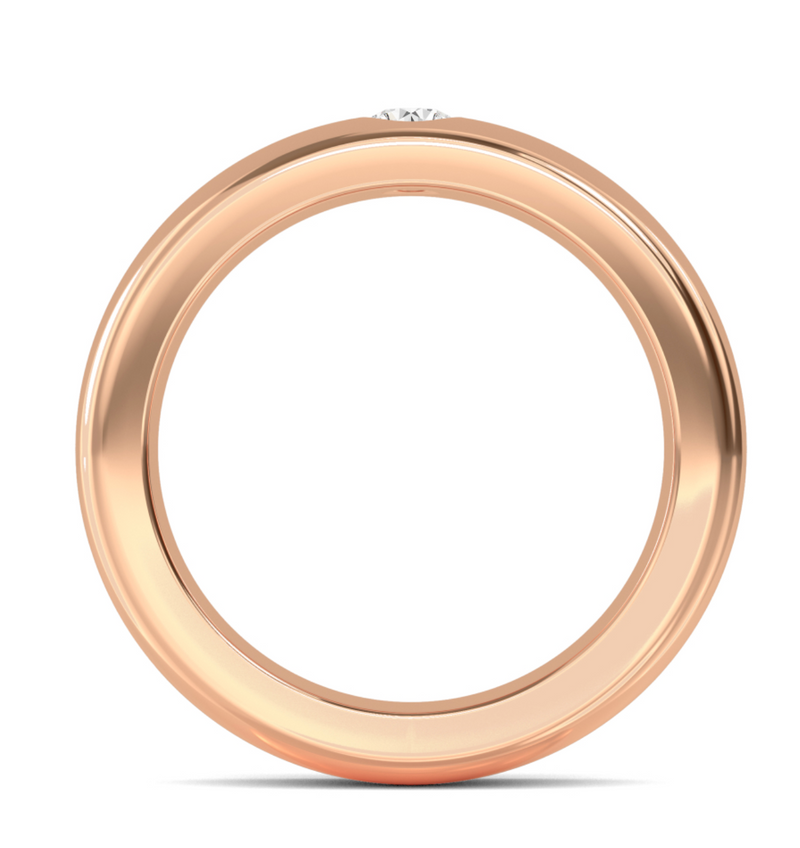 Lab Grown Bezel Set Round Cut Diamond Signature Solitaire Band