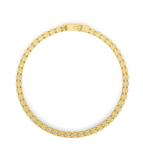 Bezel Set Emerald Cut Lab Grown Diamond Tennis Bracelet