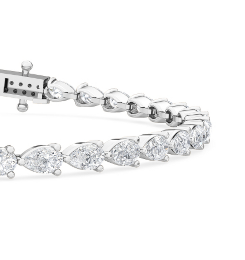 Pear Cut Lab Grown Diamond Tennis Bracelet