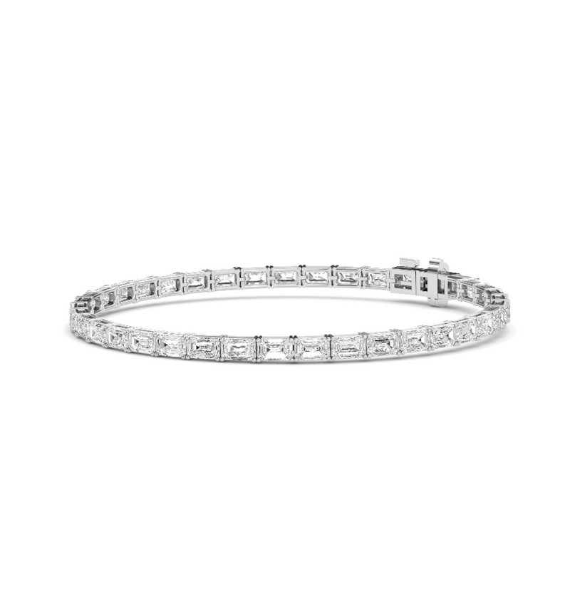 Emerald Cut Lab Grown Diamond Tennis Bracelet