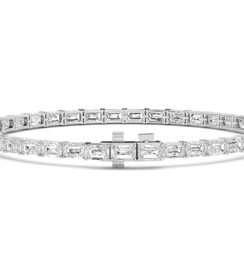 Emerald Cut Lab Grown Diamond Tennis Bracelet