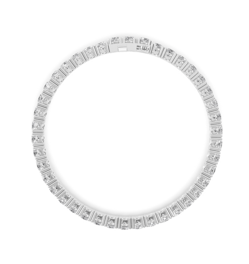 18K Round Cut Lab Grown Diamond Tennis Bracelet