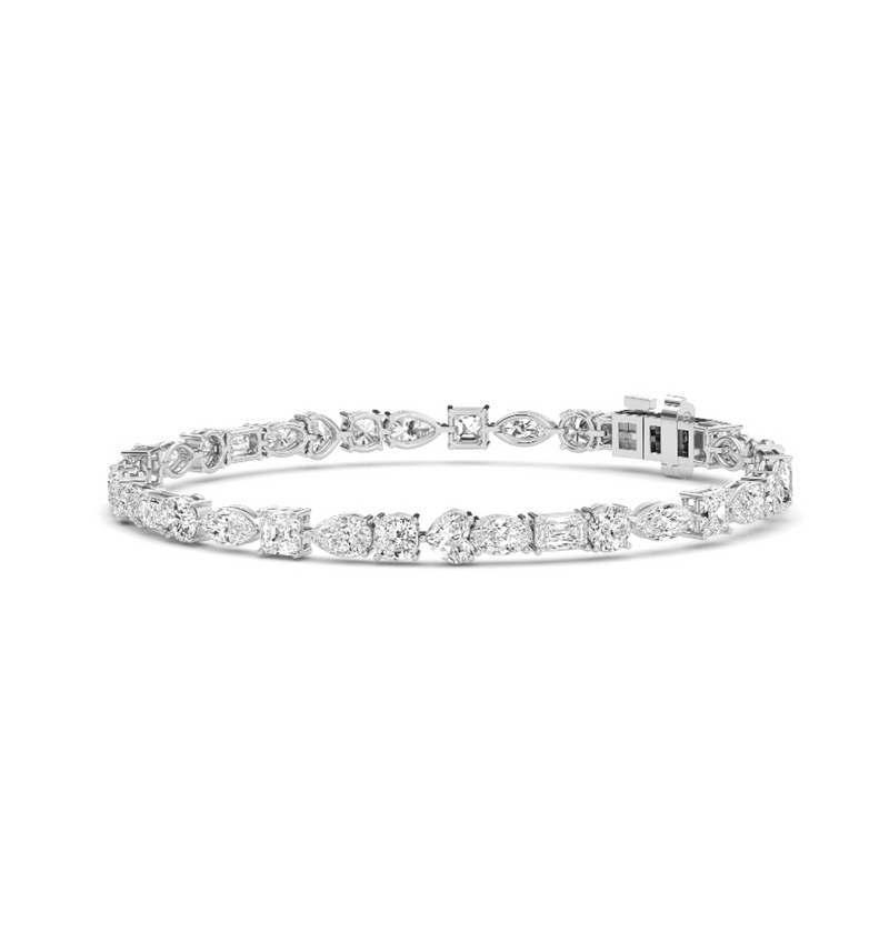 Multi Shape Lab Grown Diamond Tennis Bracelet