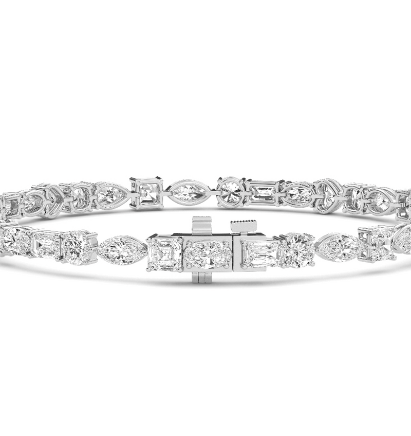 Multi Shape Lab Grown Diamond Tennis Bracelet