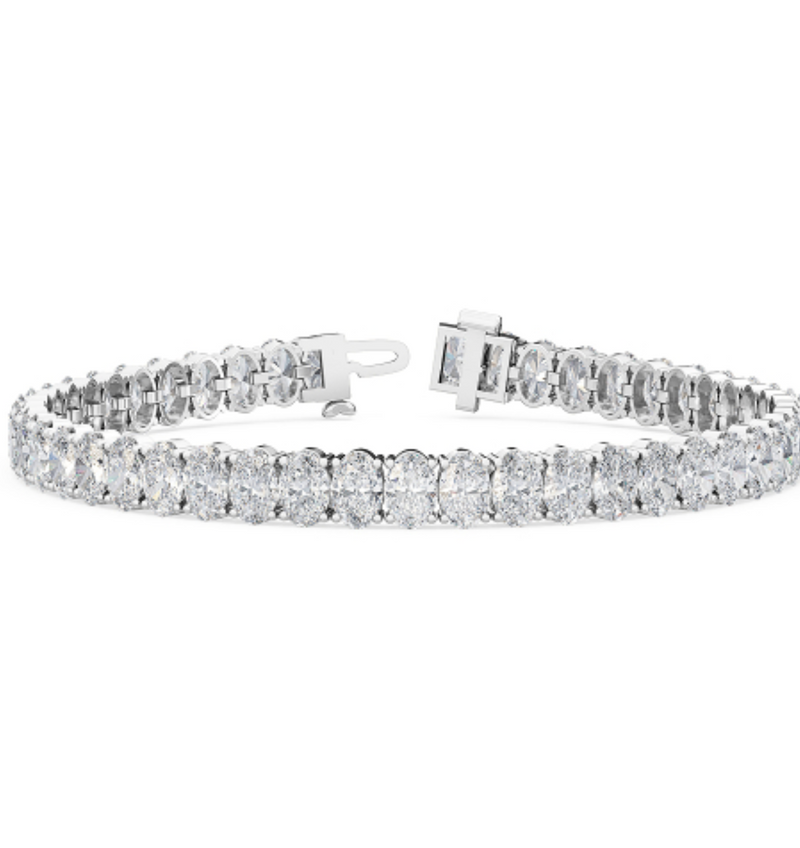 Oval Cut Lab Grown Diamond Tennis Bracelet