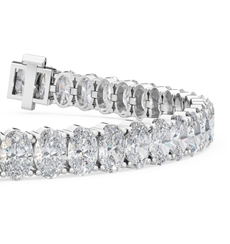 Oval Cut Lab Grown Diamond Tennis Bracelet