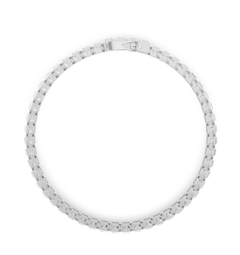 Bezel Set Emerald Cut Lab Grown Diamond Tennis Bracelet