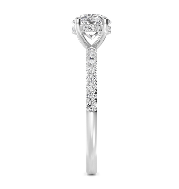 Oval Cut East West Shoulder Set Lab Diamond Engagement Ring (Floating Head) (1ct+)