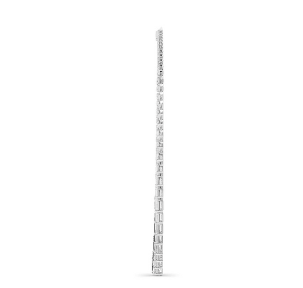 Fancy Cut Graduating Emerald Cut Lab Diamond Tennis Necklace