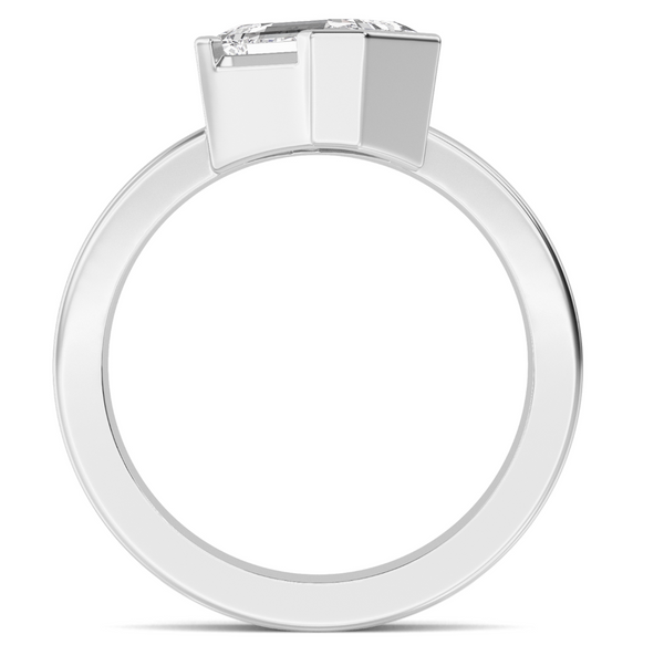 Emerald Cut Bold Gold Lab Diamond Engagement Ring (1ct+)