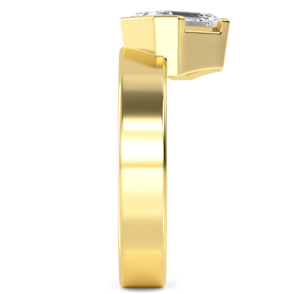 Emerald Cut Bold Gold Lab Diamond Engagement Ring (1ct+)