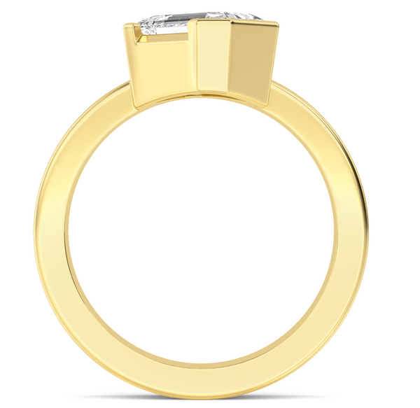 Emerald Cut Bold Gold Lab Diamond Engagement Ring (1ct+)