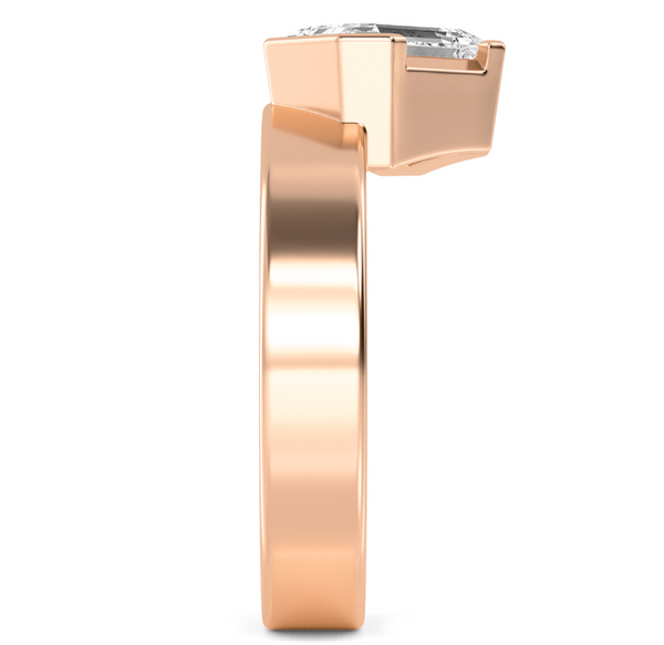 Emerald Cut Bold Gold Lab Diamond Engagement Ring (1ct+)