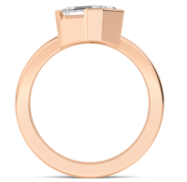 Emerald Cut Bold Gold Lab Diamond Engagement Ring (1ct+)