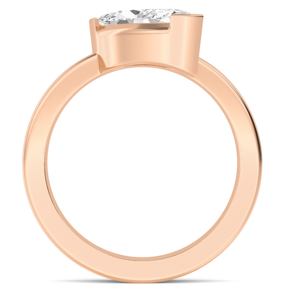 Marquise Cut Bold Gold Lab Diamond Engagement Ring (1ct+)