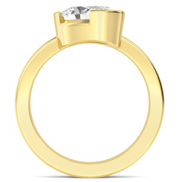 Oval Cut Bold Gold Lab Diamond Engagement Ring (1ct+)