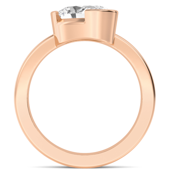 Oval Cut Bold Gold Lab Diamond Engagement Ring (1ct+)
