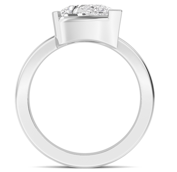 Pear Cut Bold Gold Lab Diamond Engagement Ring (1ct+)