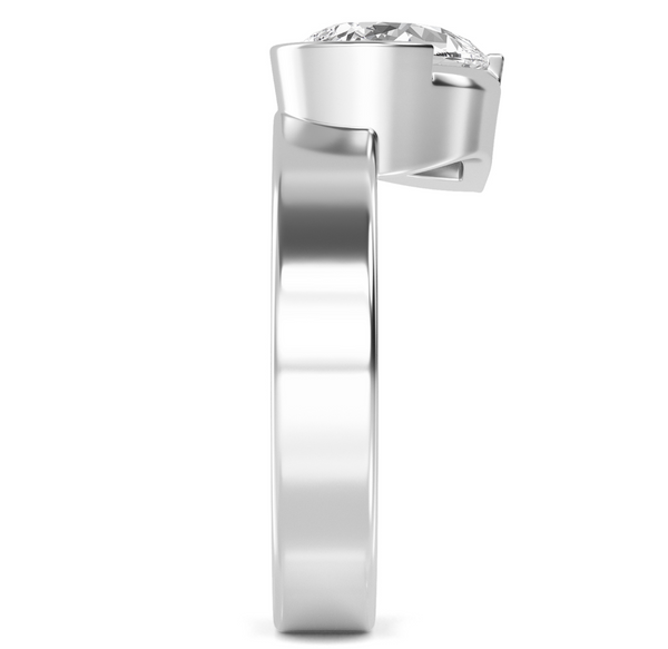 Pear Cut Bold Gold Lab Diamond Engagement Ring (1ct+)