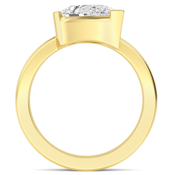 Pear Cut Bold Gold Lab Diamond Engagement Ring (1ct+)
