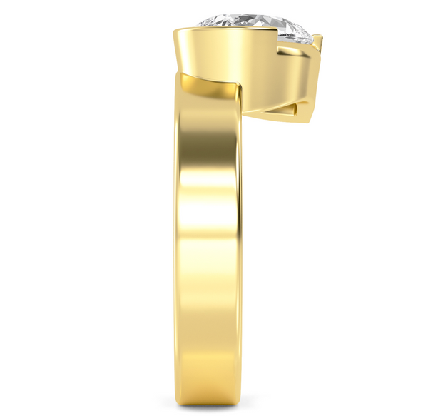 Pear Cut Bold Gold Lab Diamond Engagement Ring (1ct+)