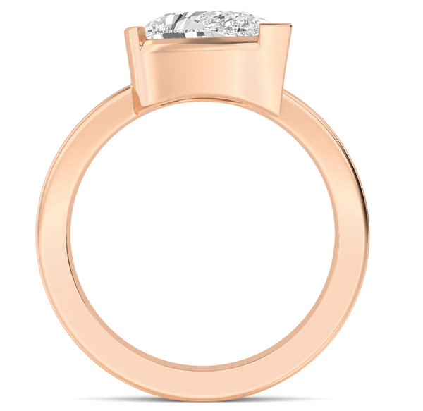 Pear Cut Bold Gold Lab Diamond Engagement Ring (1ct+)