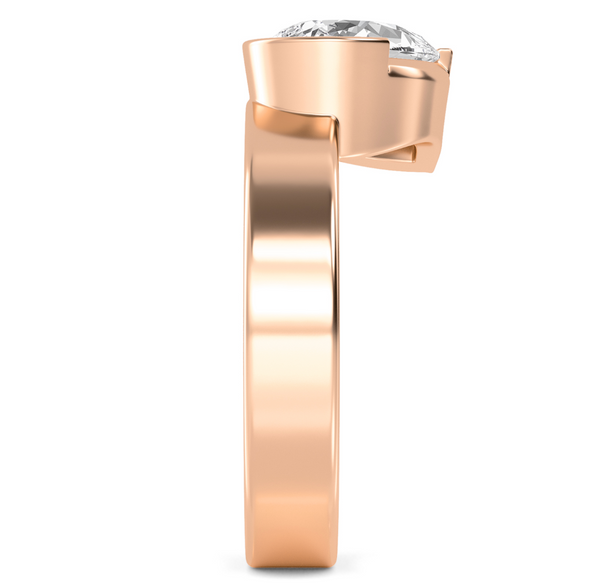 Pear Cut Bold Gold Lab Diamond Engagement Ring (1ct+)