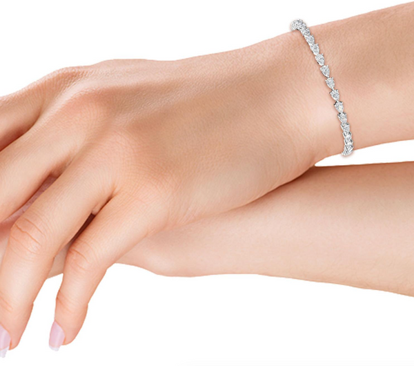 Pear Cut Lab Grown Diamond Tennis Bracelet