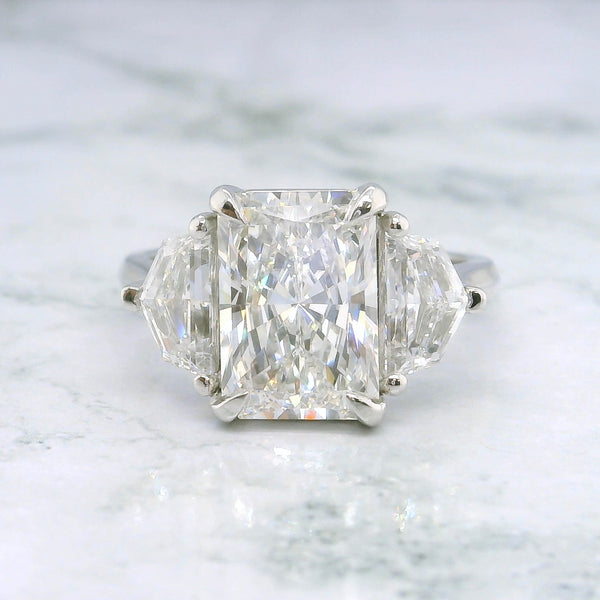 Lab Grown Radiant Cadillac Trilogy Engagement Ring -1.50ct+