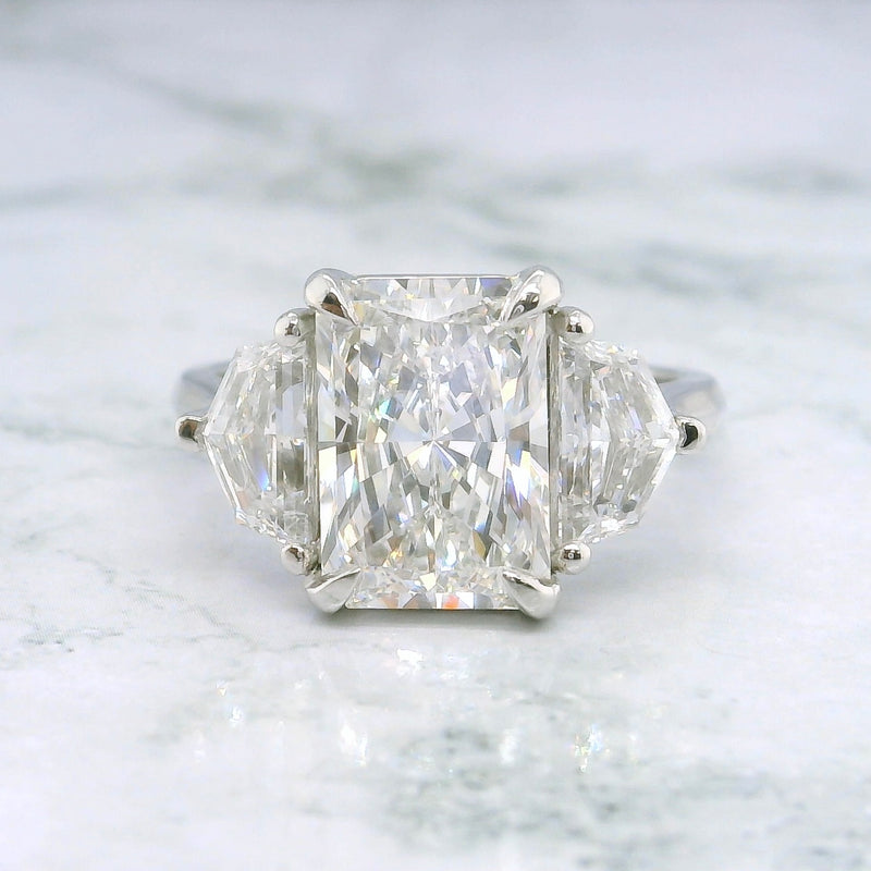 Lab Grown Radiant Cadillac Trilogy Engagement Ring -1.50ct+
