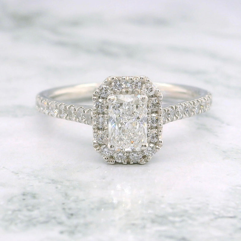 Lab Grown Radiant Halo Diamond Ring -0.40ct+