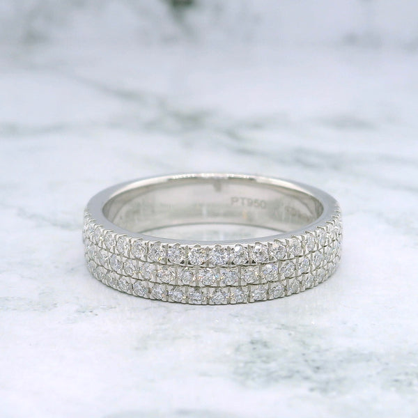 Men's Three Row Diamond Wedding Band