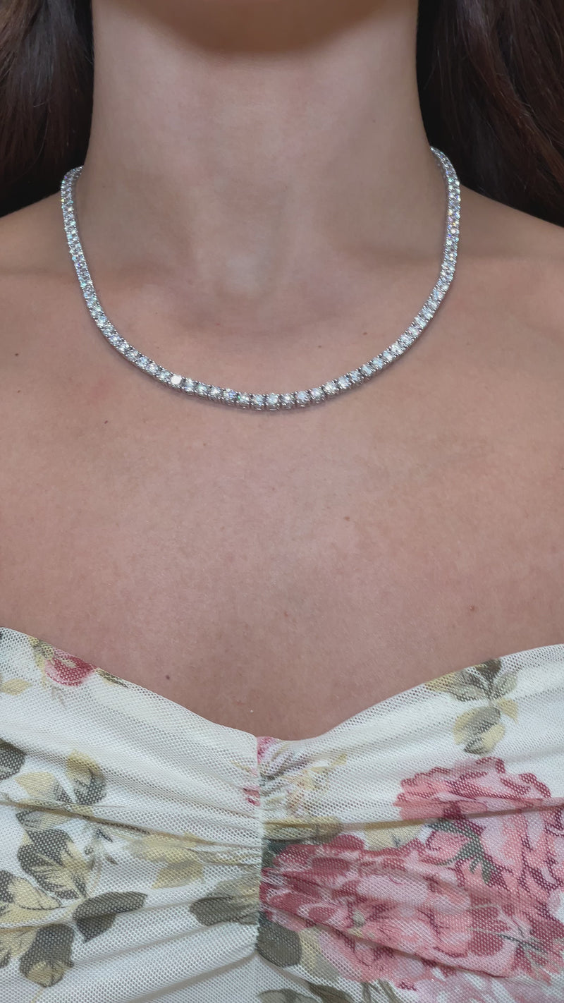 9K Gold Lab Diamond Tennis Necklace