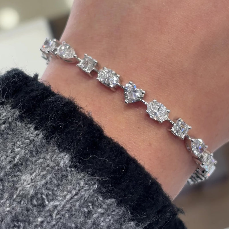 Multi Shape Lab Grown Diamond Tennis Bracelet