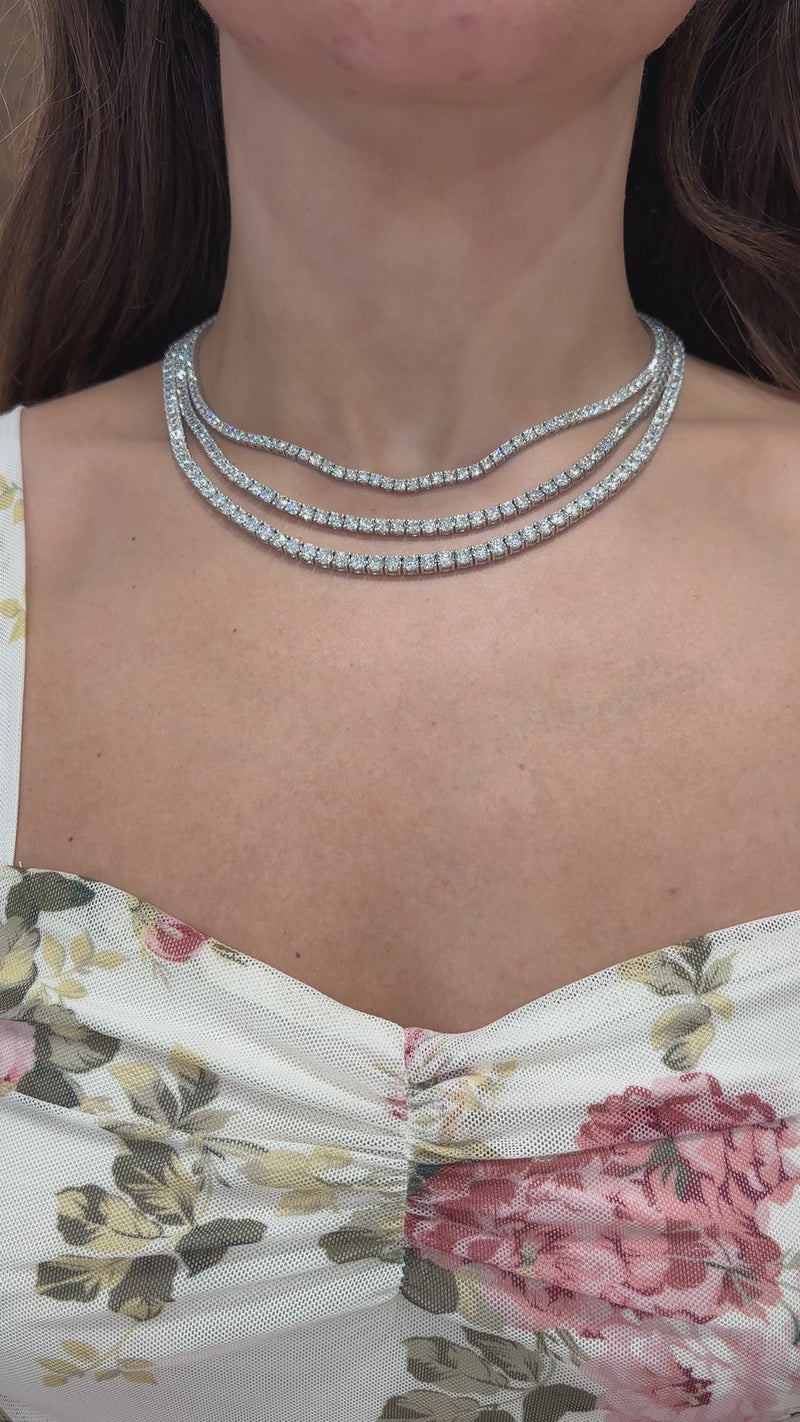 9K Gold Lab Diamond Tennis Necklace