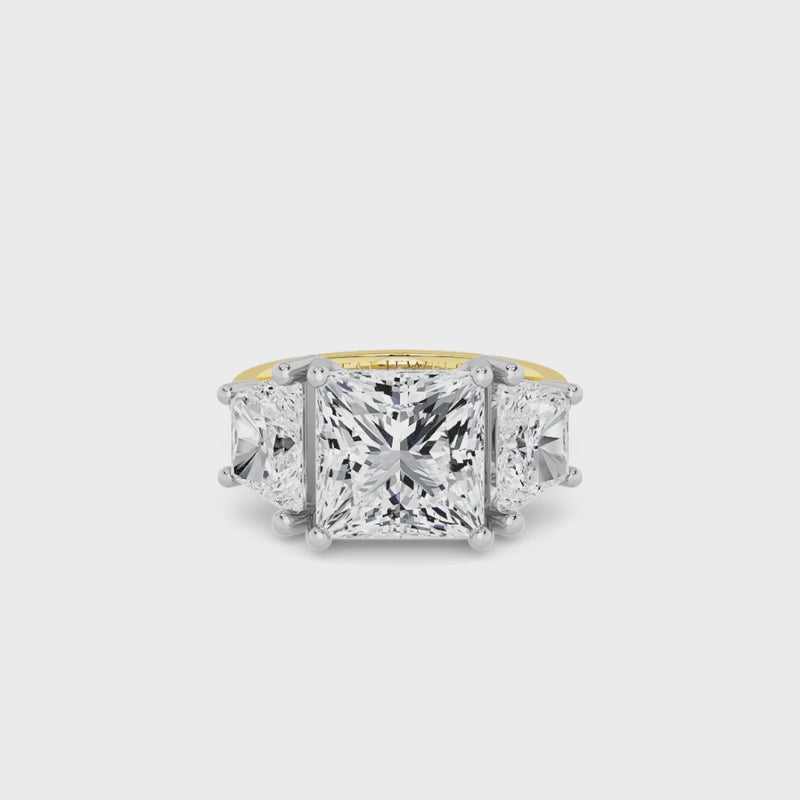 Lab Grown Princess Cut Trilogy Engagement Ring -1.50ct+