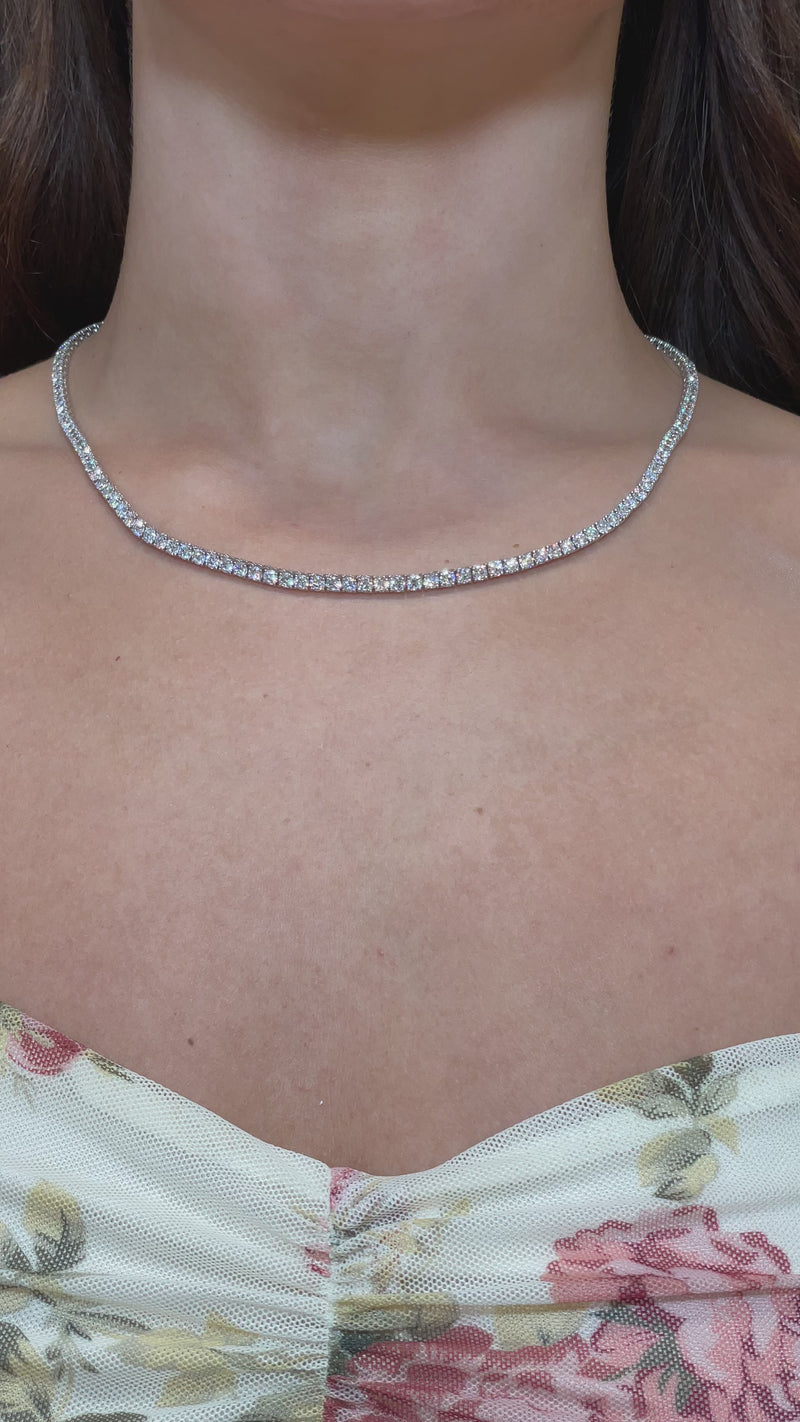 9K Gold Lab Diamond Tennis Necklace