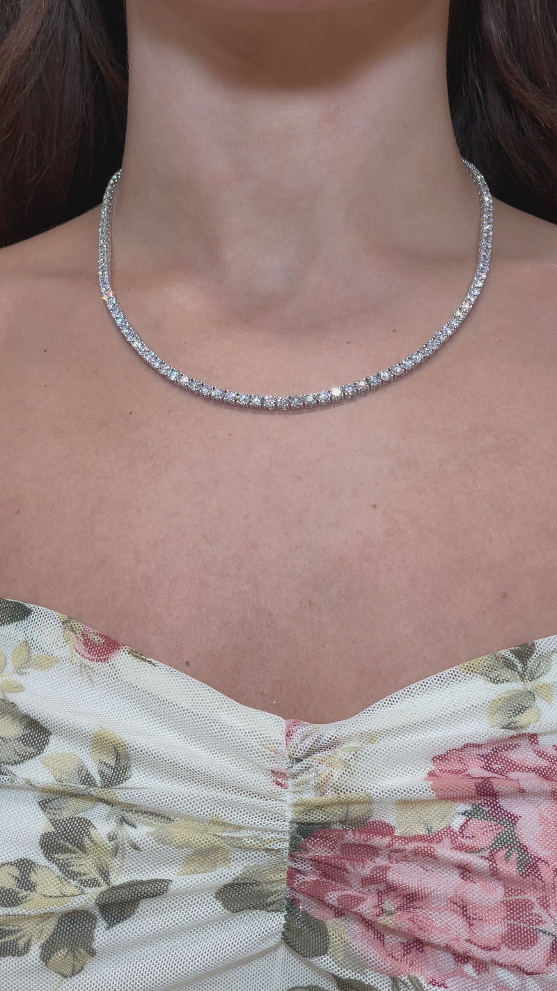 9K Gold Lab Diamond Tennis Necklace