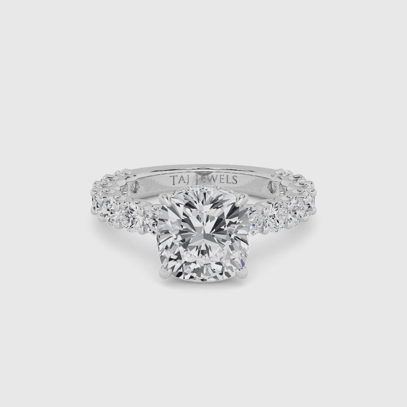 Cushion Brilliant Lab Diamond Engagement Ring (1.50CT+)