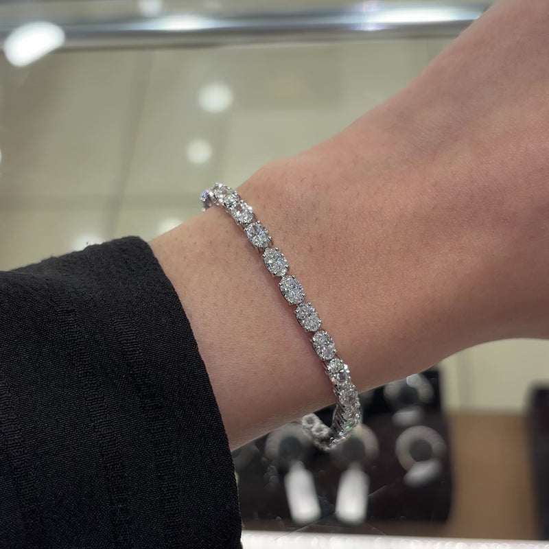 Oval Cut Lab Grown Diamond Tennis Bracelet