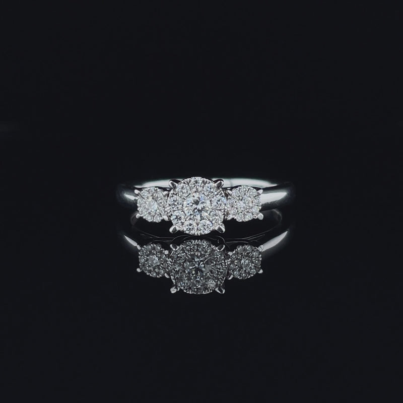 Round Shape Trilogy Diamond Ring