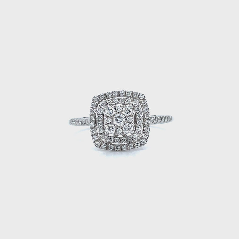 Cushion Shape Double Halo Diamond Ring