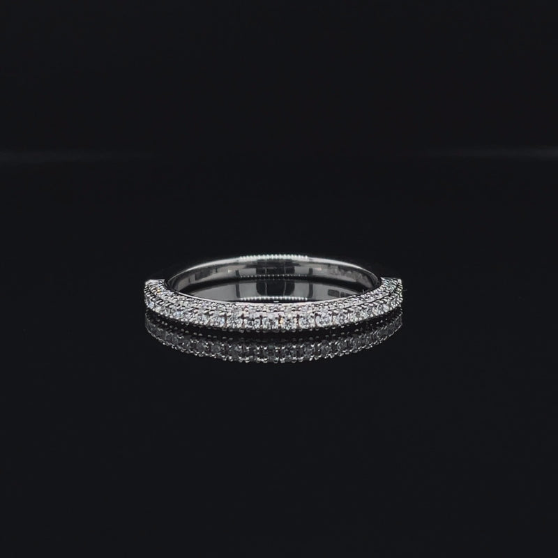 Wedding Band Pave Setting with Round Brilliant Diamonds